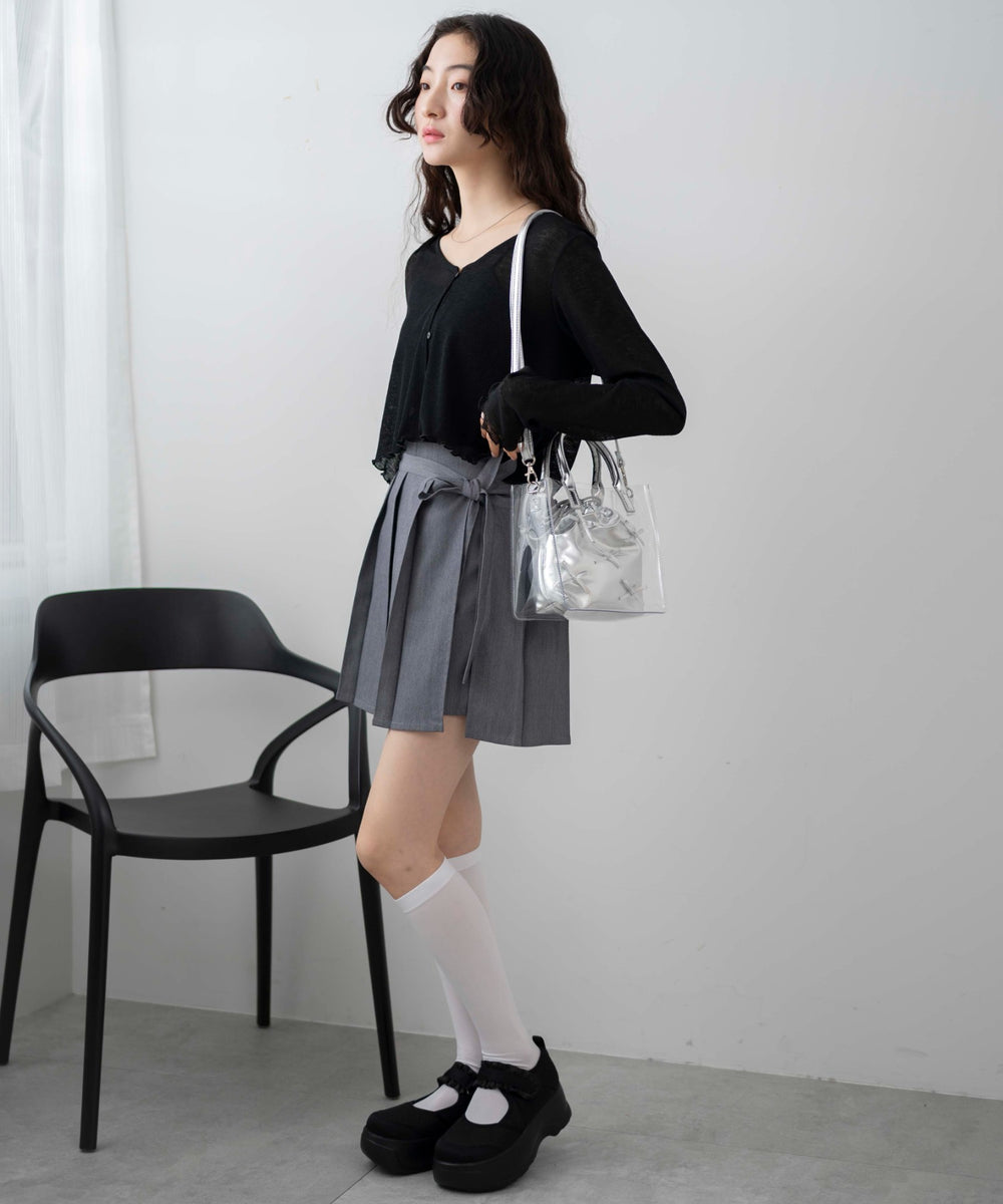 PU×リボン(シルバー)