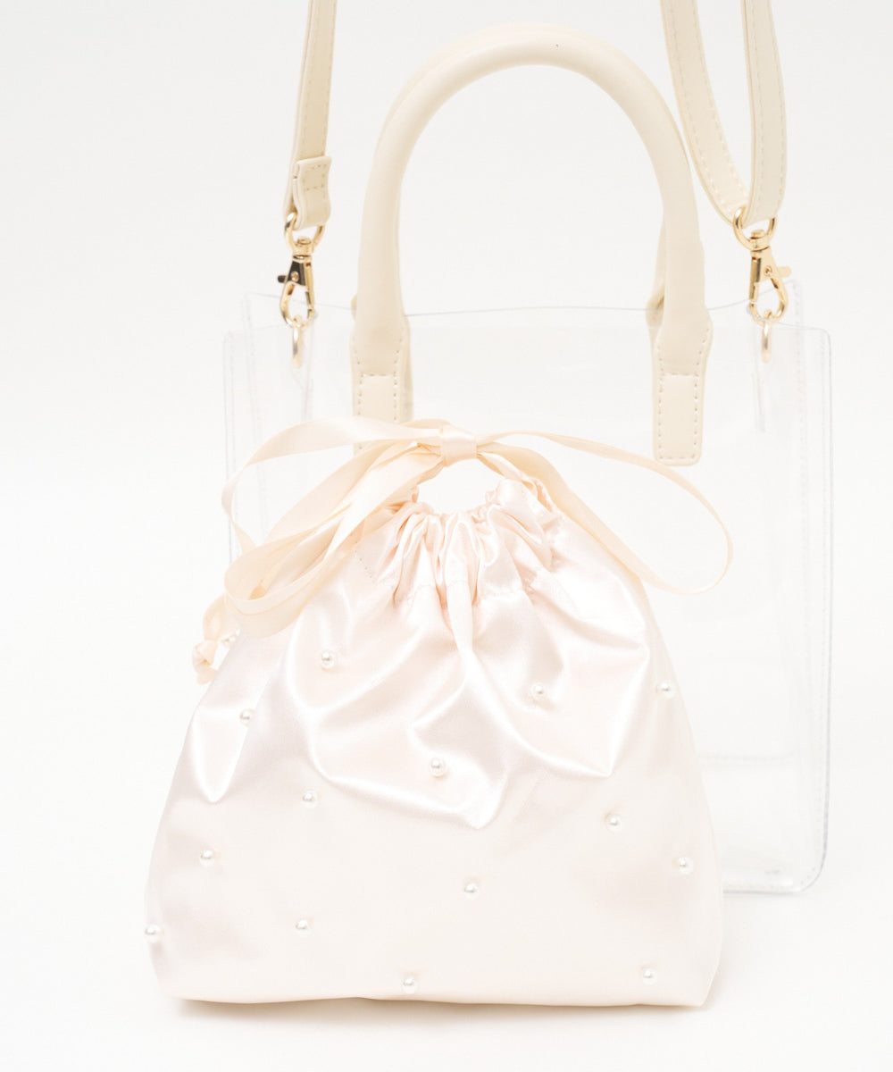 サテン×ビジュー(ホワイトその他)