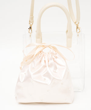 サテン×ビジュー(ホワイトその他)