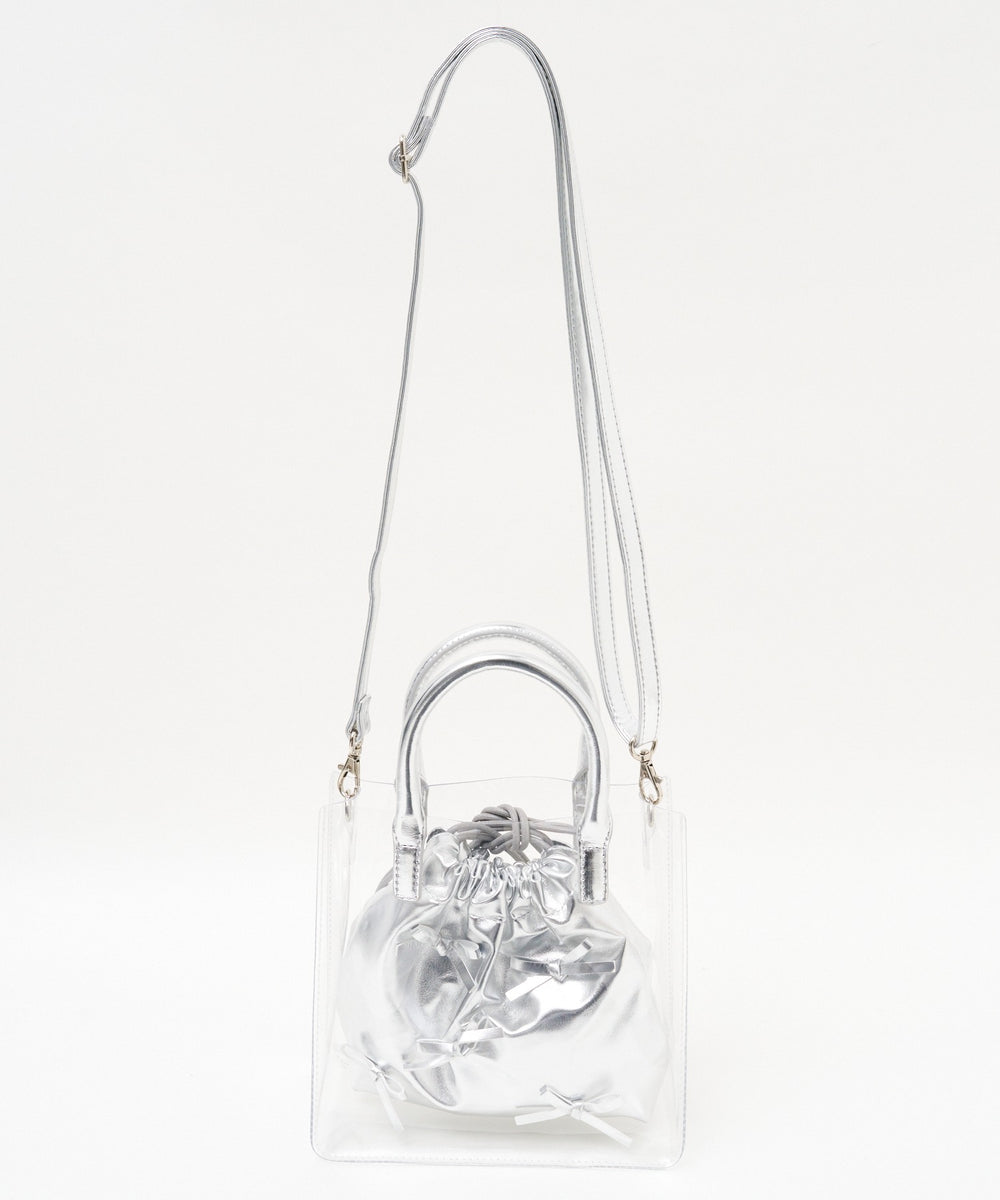 PU×リボン(シルバー)