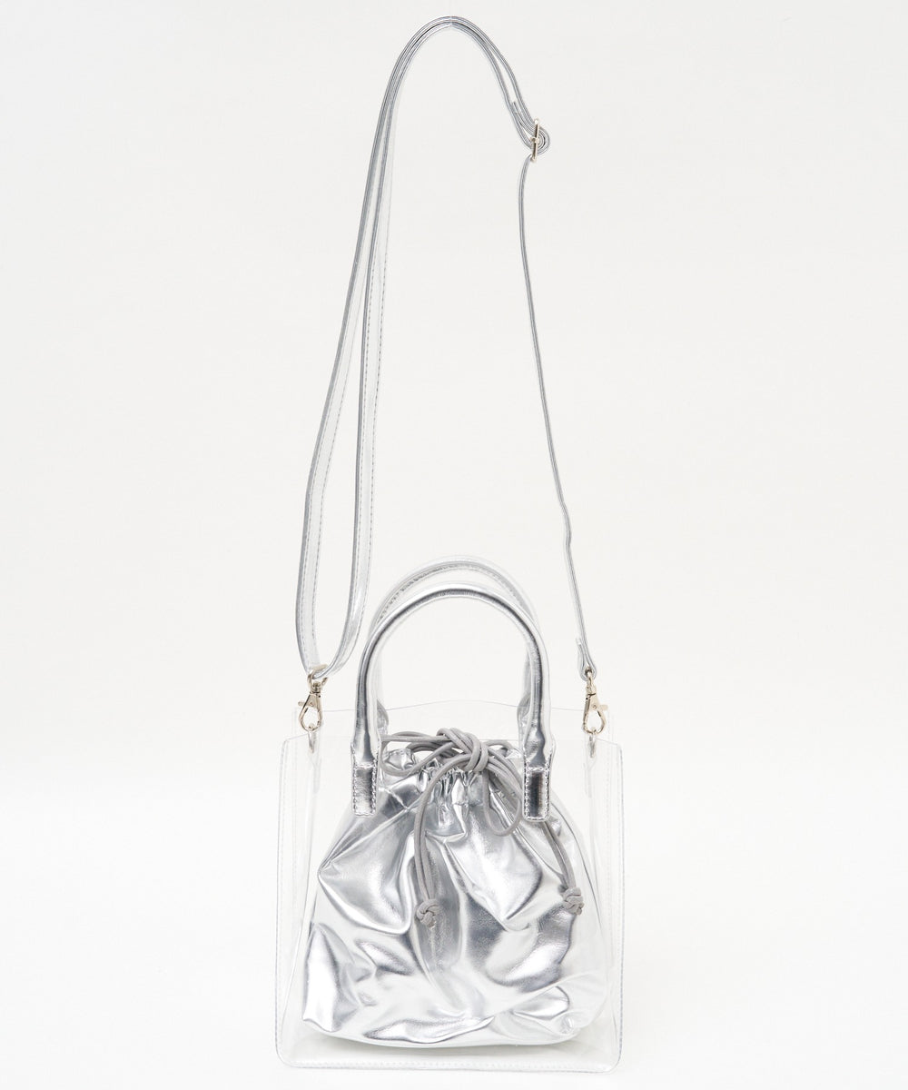巾着付きクリアショルダー
