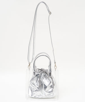 巾着付きクリアショルダー