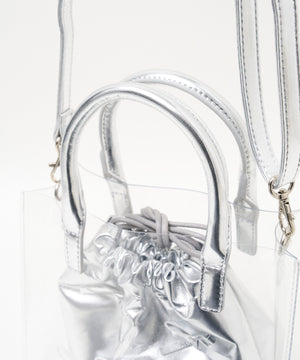 巾着付きクリアショルダー