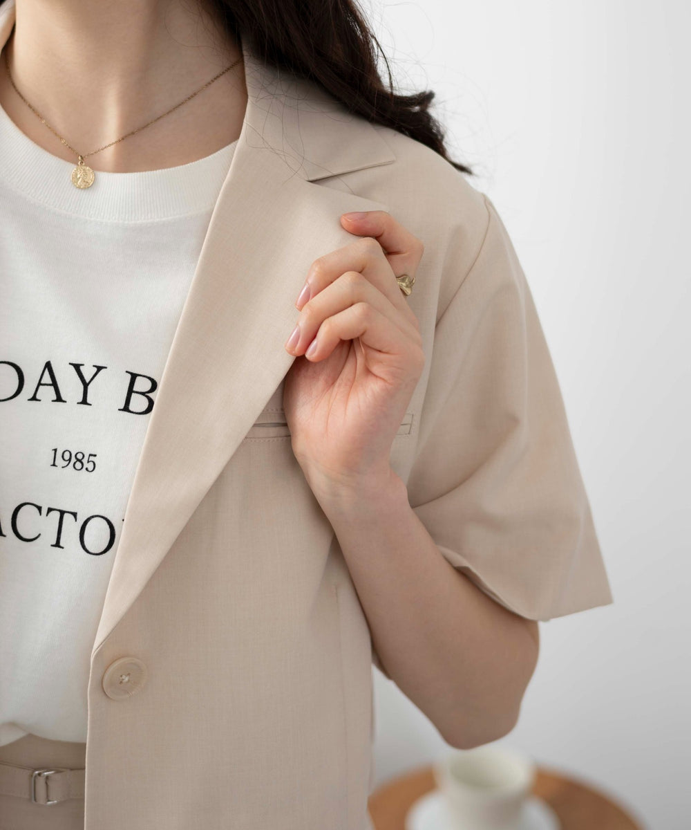 リネンライクショートシャツジャケット