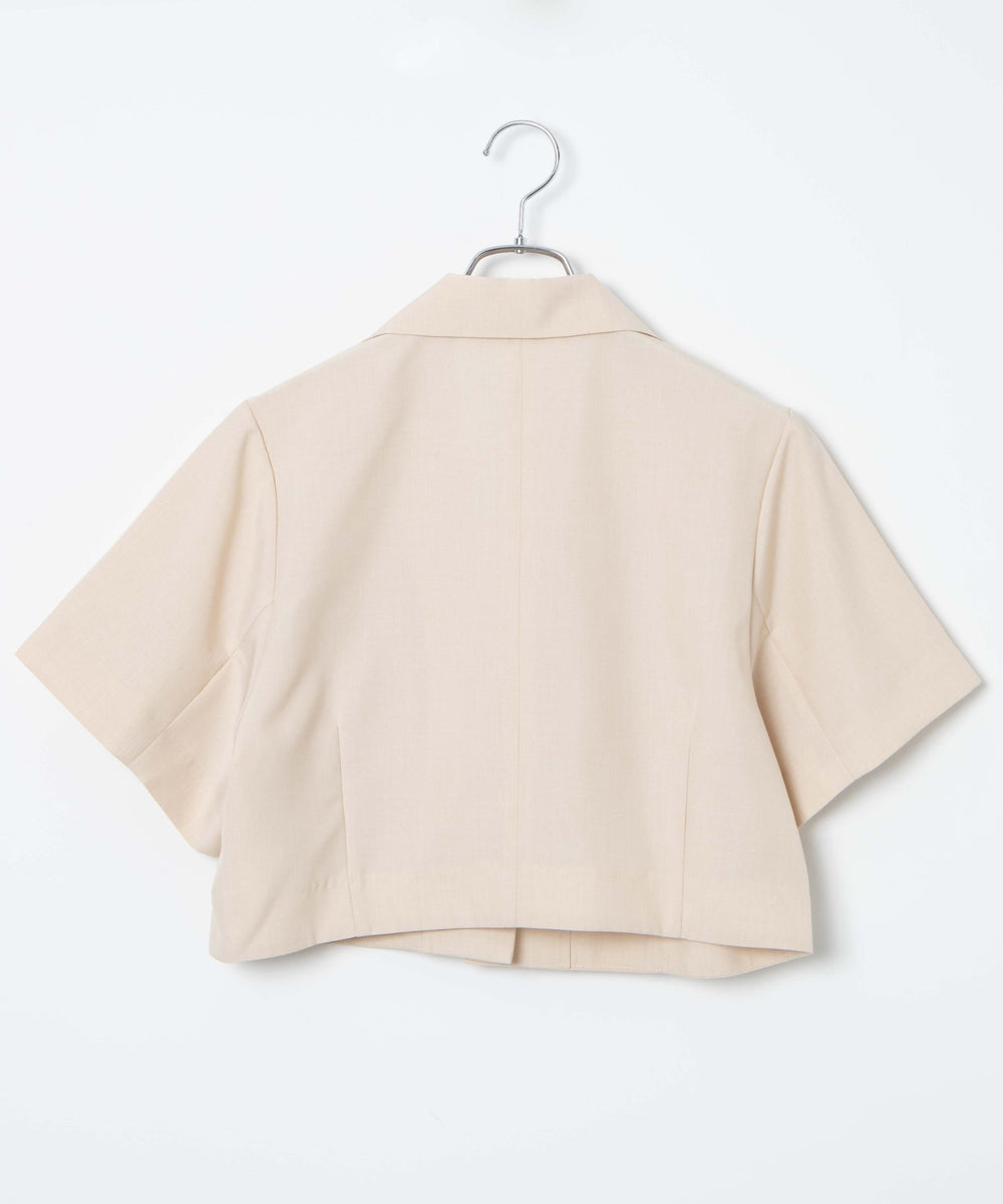 リネンライクショートシャツジャケット