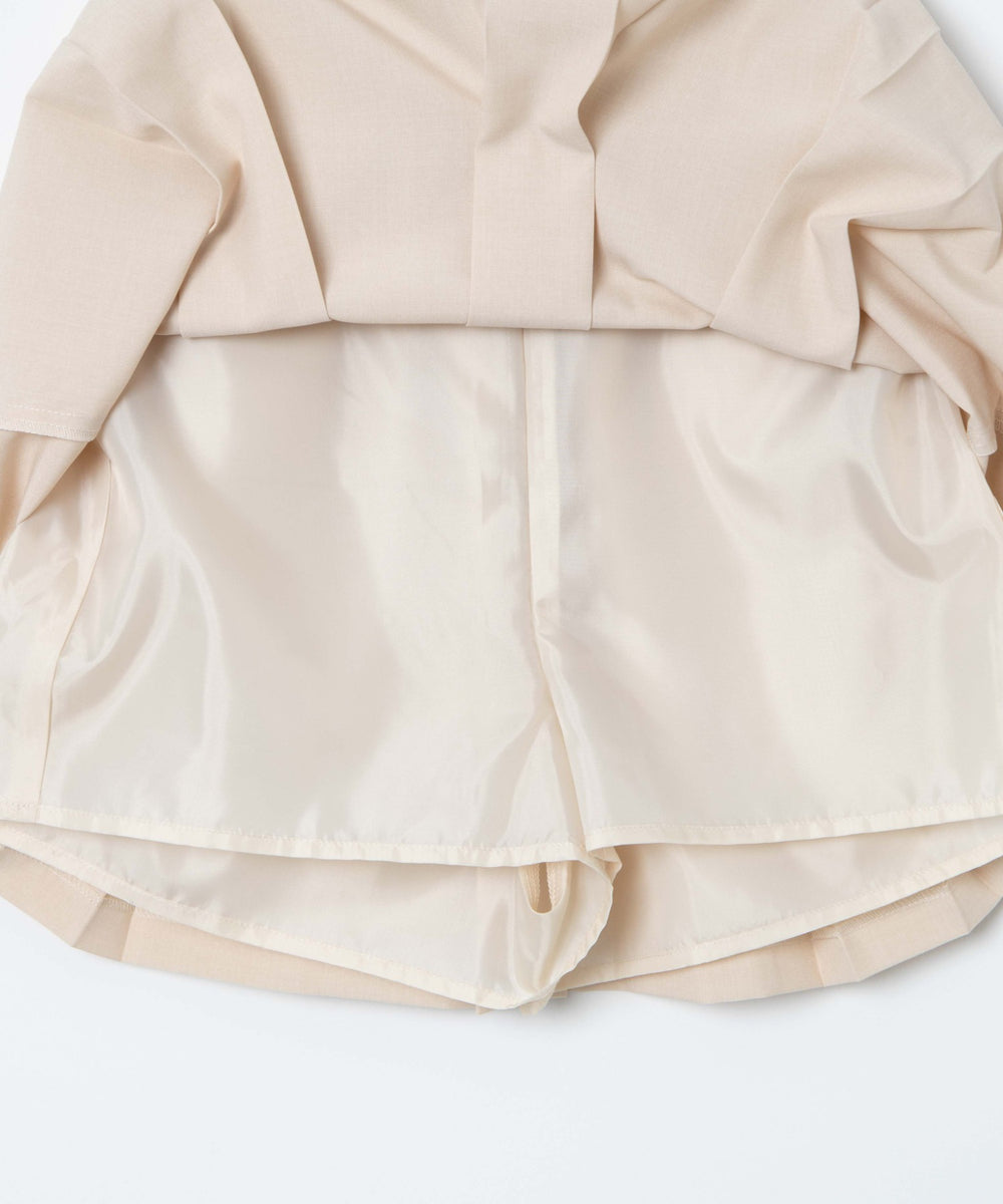 リネンライクプリーツミニスカパン