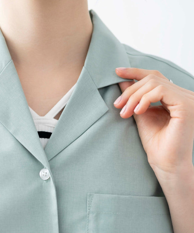 オープンカラーショートシャツ