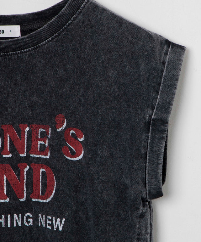 ヴィンテージウォッシュドロストデザインT