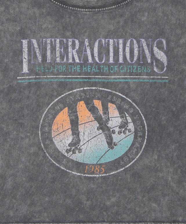 ヴィンテージウォッシュドロストデザインT