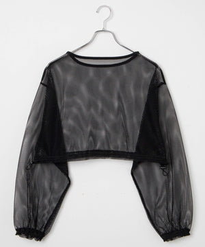 メッシュサイドドロストトップス