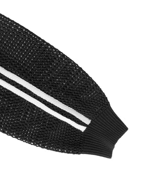 ラグランショートメッシュニット