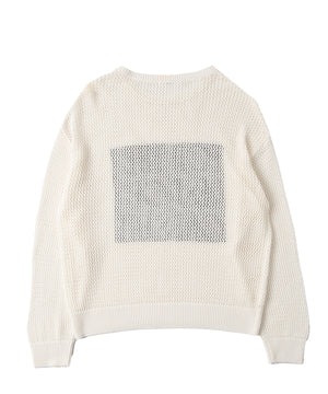 ジャガードメッシュニットビッグプルオーバー