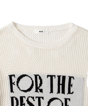 ジャガードメッシュニットビッグプルオーバー