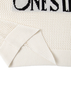 ジャガードメッシュニットビッグプルオーバー