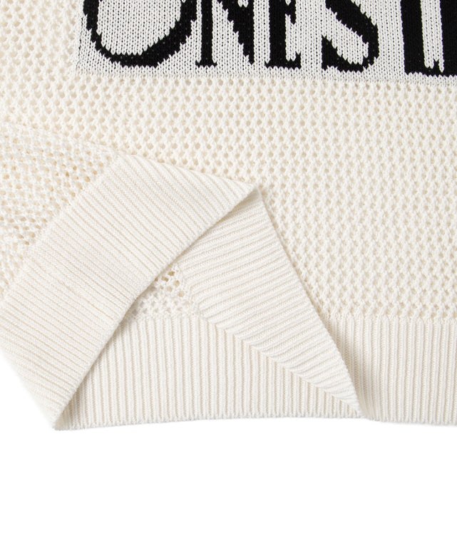 ジャガードメッシュニットビッグプルオーバー