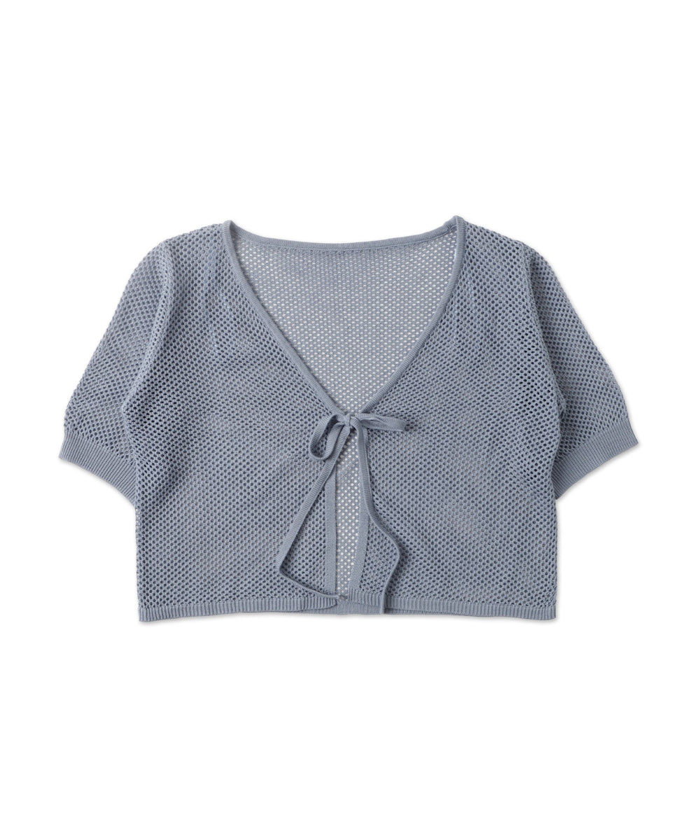 半袖メッシュアンサンブルカーデ