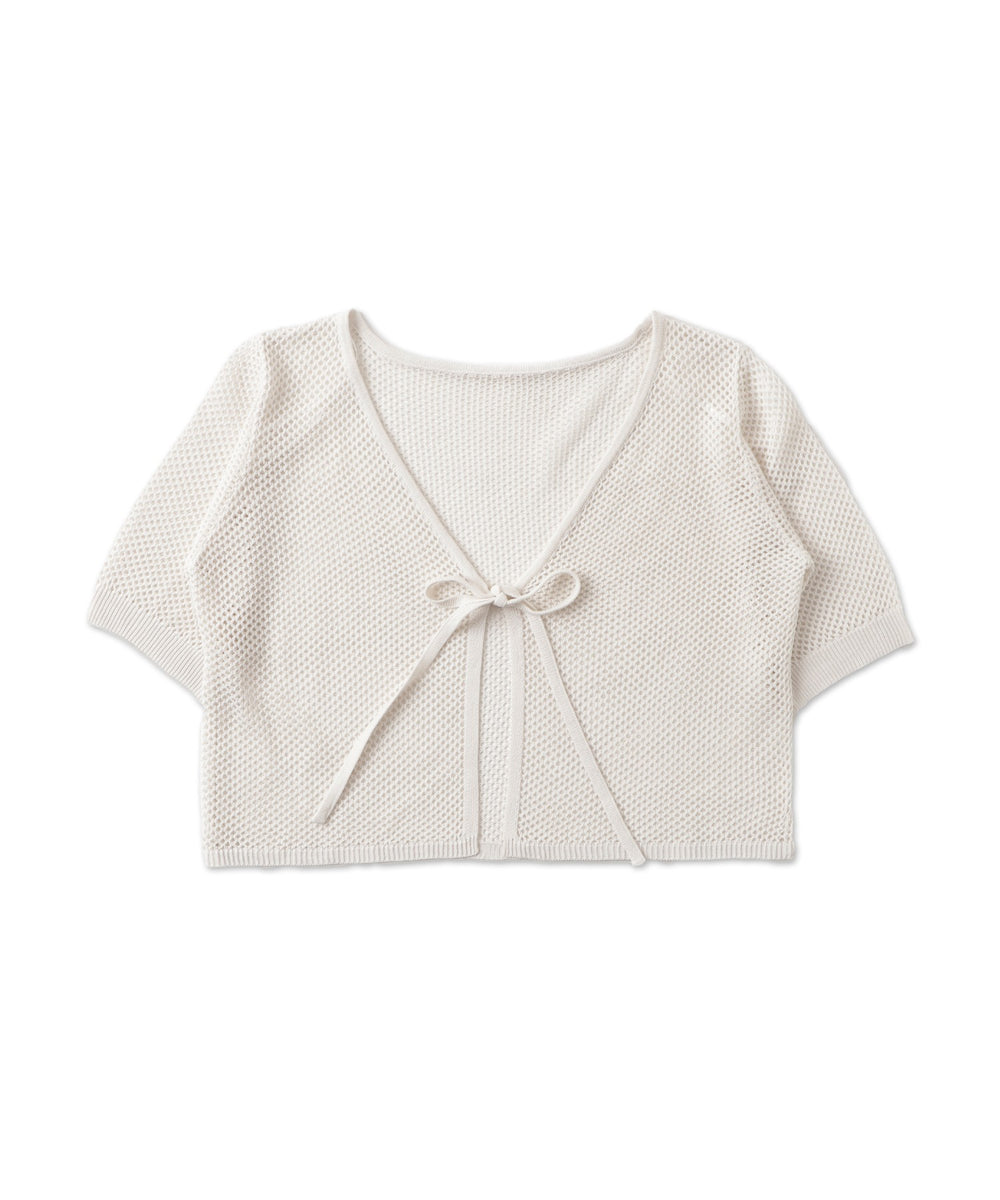 半袖メッシュアンサンブルカーデ