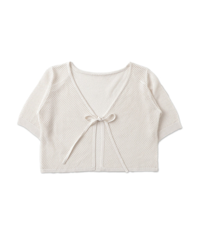 半袖メッシュアンサンブルカーデ