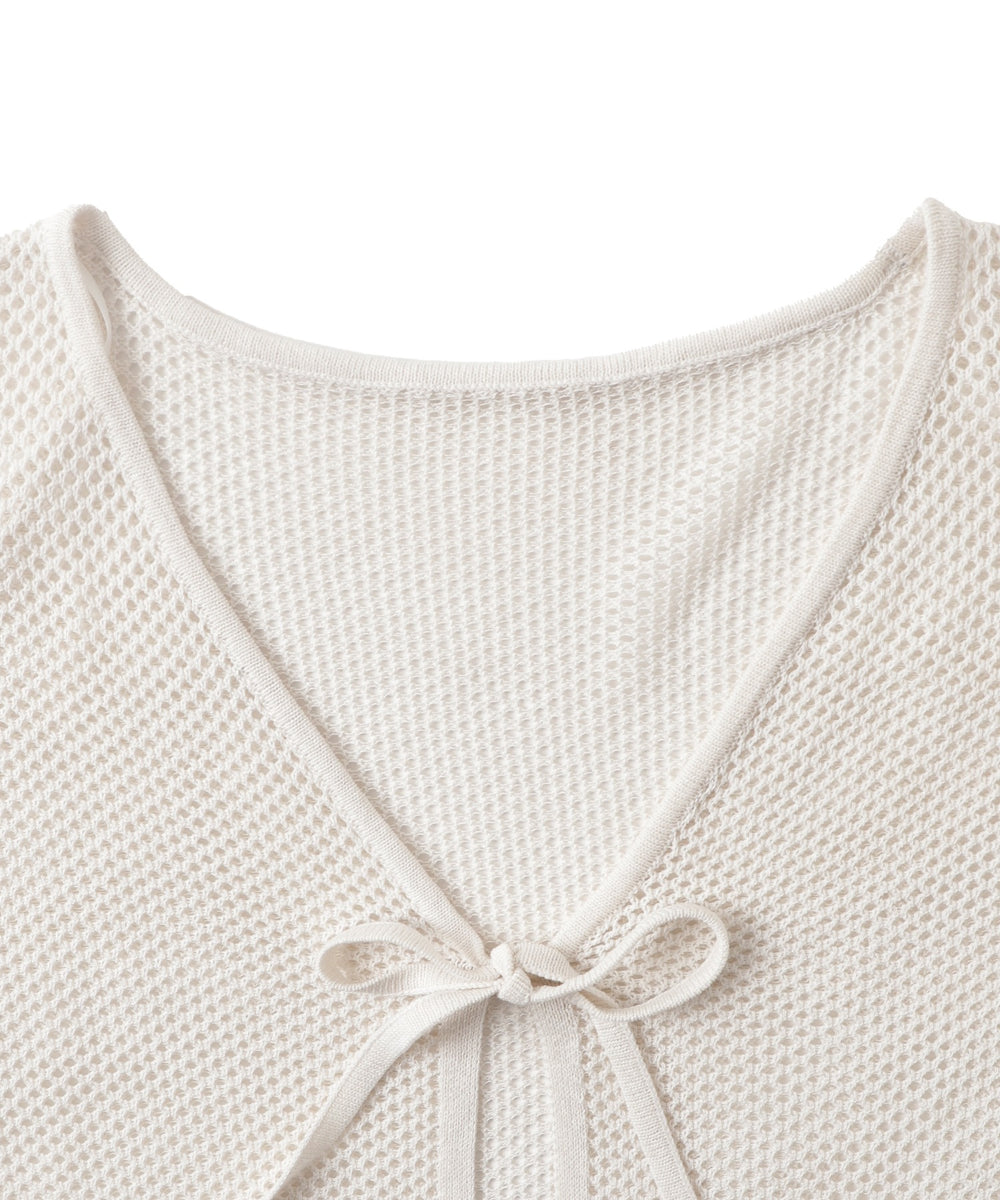 半袖メッシュアンサンブルカーデ