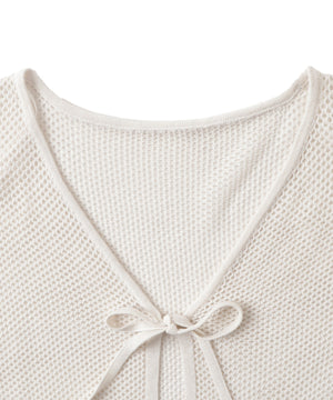 半袖メッシュアンサンブルカーデ