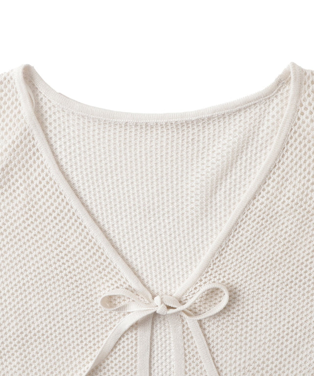 半袖メッシュアンサンブルカーデ