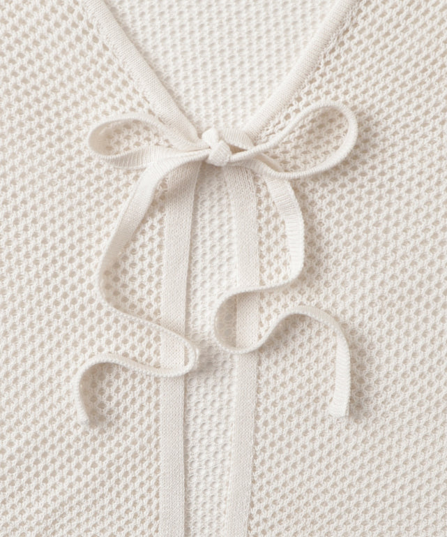 半袖メッシュアンサンブルカーデ