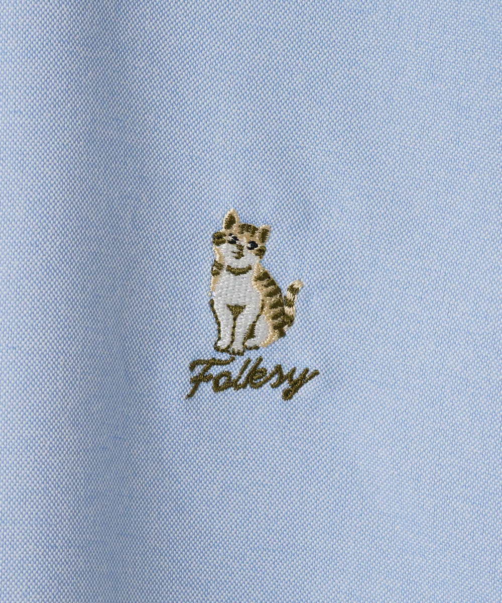 イージーケアオックスフォードワンポイントシャツ（S）