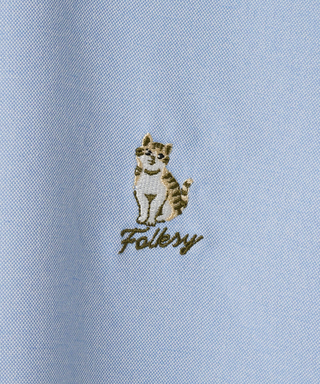 イージーケアオックスフォードワンポイントシャツ（S）