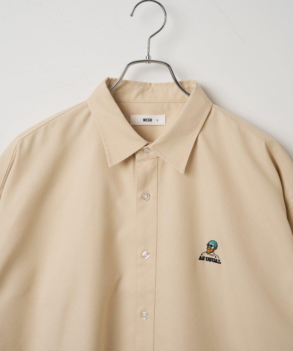 イージーケアオックスフォードワンポイントシャツ（S）