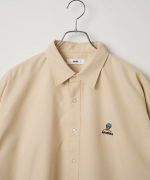 イージーケアオックスフォードワンポイントシャツ（S）