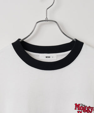 モチーフ刺繍リンガーT