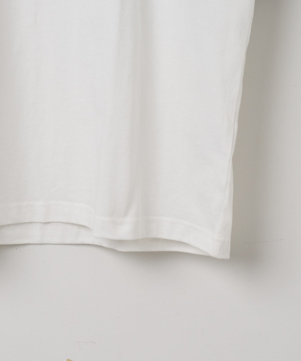 モチーフ刺繍リンガーT