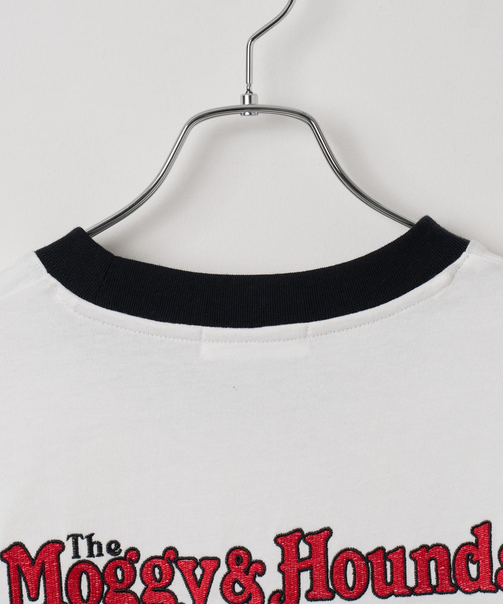 モチーフ刺繍リンガーT