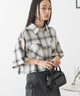 ホワイト系チェック1 モデル:161cm F着用