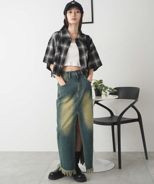 ブラック系チェック1 モデル:161cm F着用