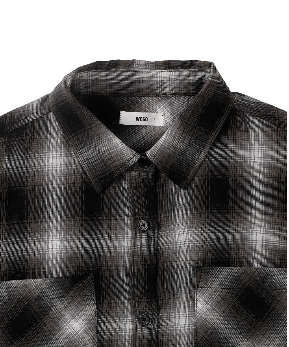 オンブレチェックショートシャツ