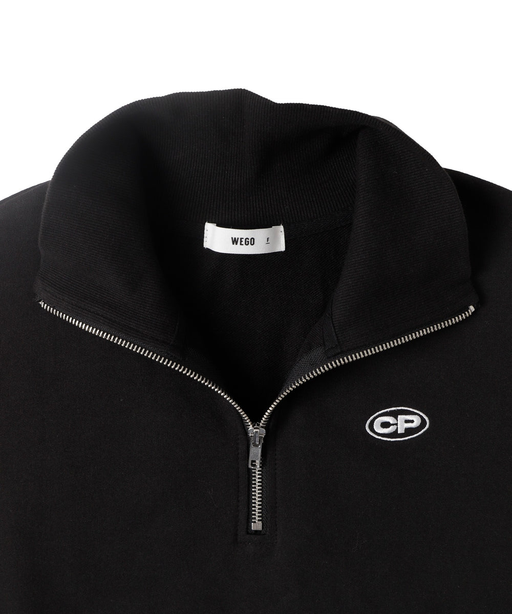 ハーフZIPノースリーブトップス