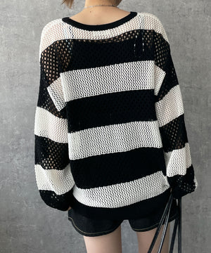 ブラック系ボーダー　モデル:155cm F着用