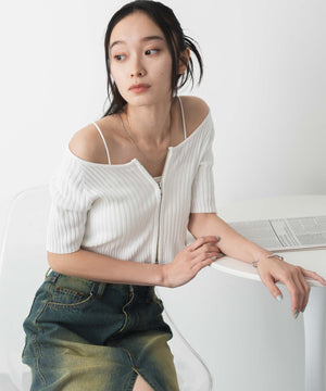 オフホワイト　モデル;161cm F着用