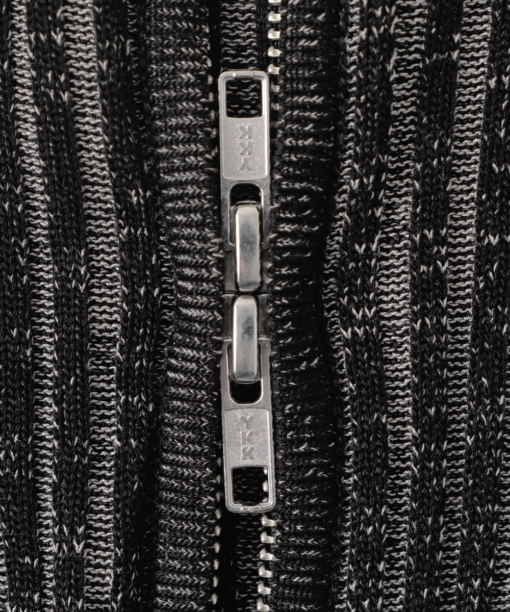 ダブルジップオフショルニットトップス