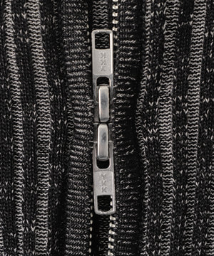 ダブルジップオフショルニットトップス