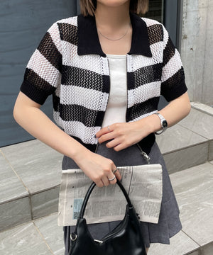 ホワイト系ボーダー   モデル:155cm F着用