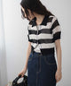 ホワイト系ボーダー  モデル:163cm F着用