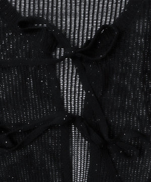 スパンコールメッシュニットカーデ