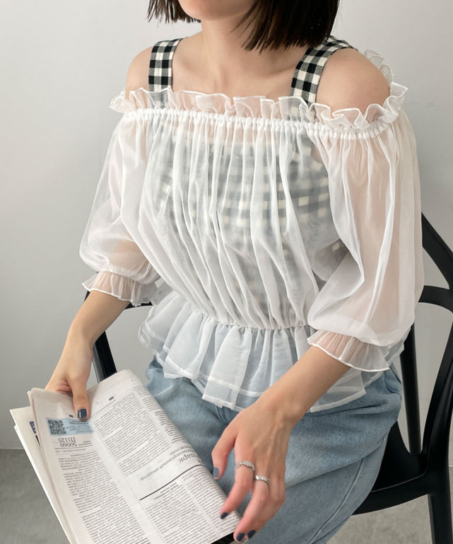 ホワイト 　モデル:155cm F着用