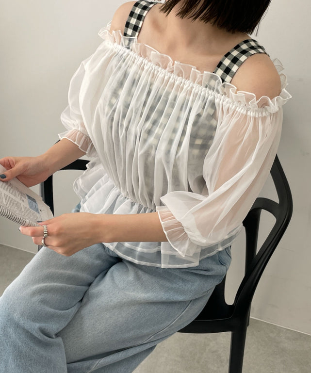 ホワイト 　モデル:155cm F着用