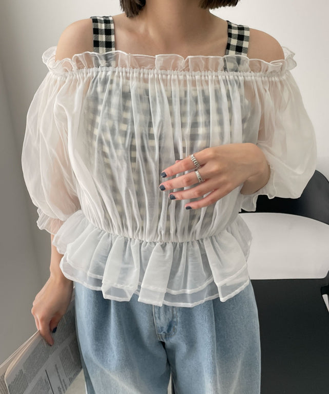 ホワイト 　モデル:155cm F着用