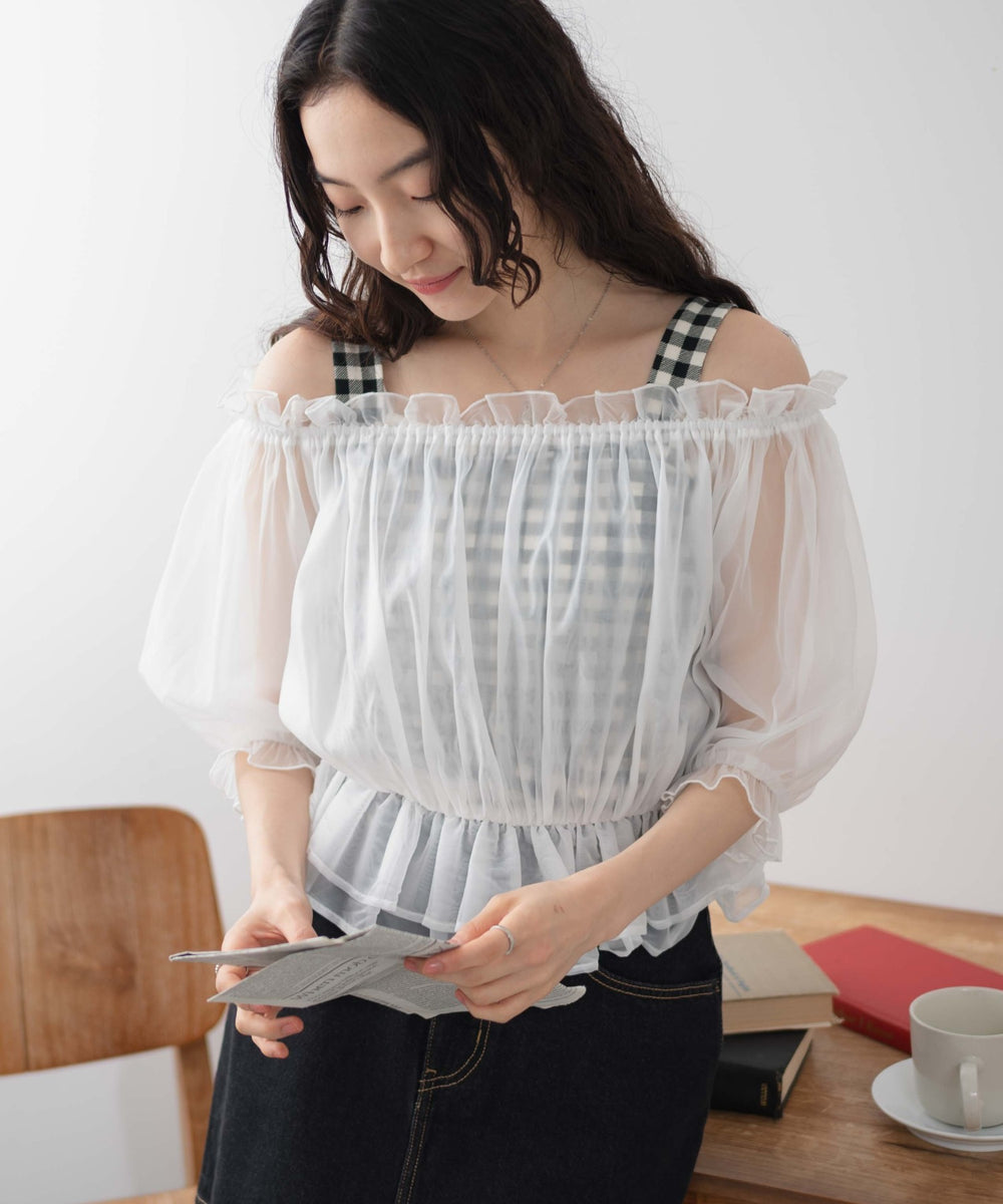 ホワイト 　モデル:163cm F着用