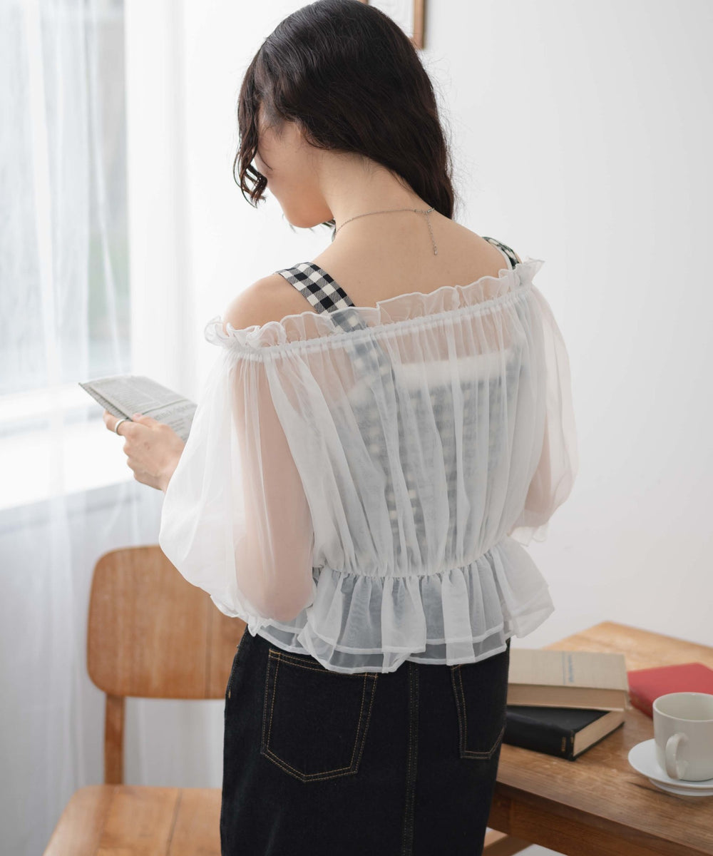 ホワイト 　モデル:163cm F着用