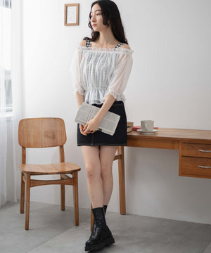 ホワイト 　モデル:163cm F着用